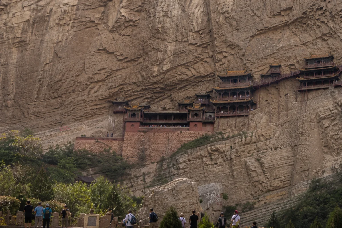 The historic Hanging Temple attached to a cliff near Datong