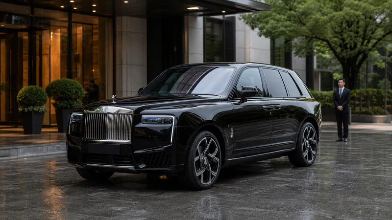 Black Rolls Royce Cullinan prepared for chauffeur service