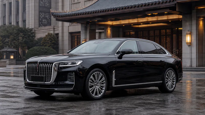 Black Hongqi H9 flagship chauffeur sedan
