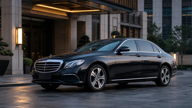 Black Mercedes Benz E Class executive chauffeur sedan