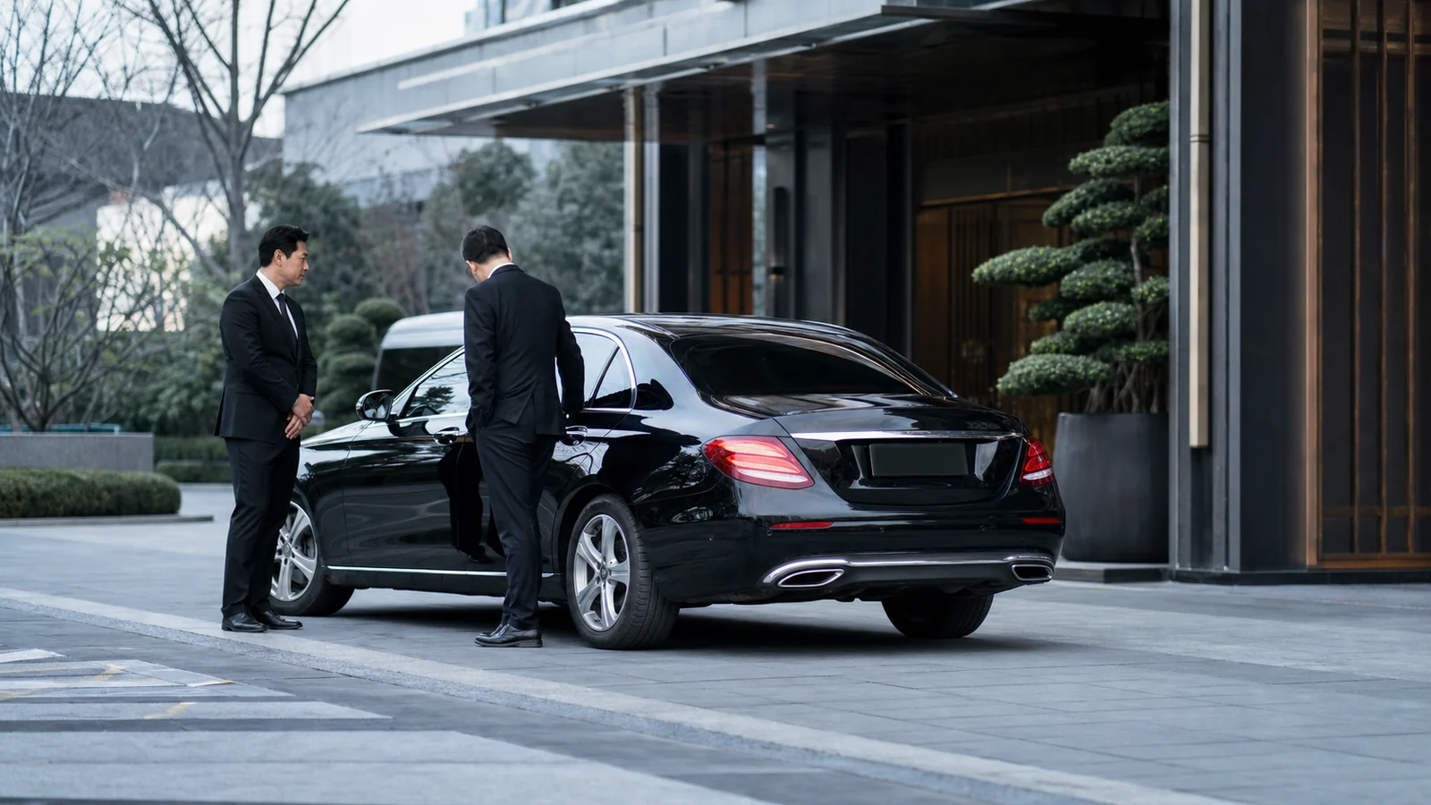 Discreet executive vehicle prepared for a security focused private journey in China
