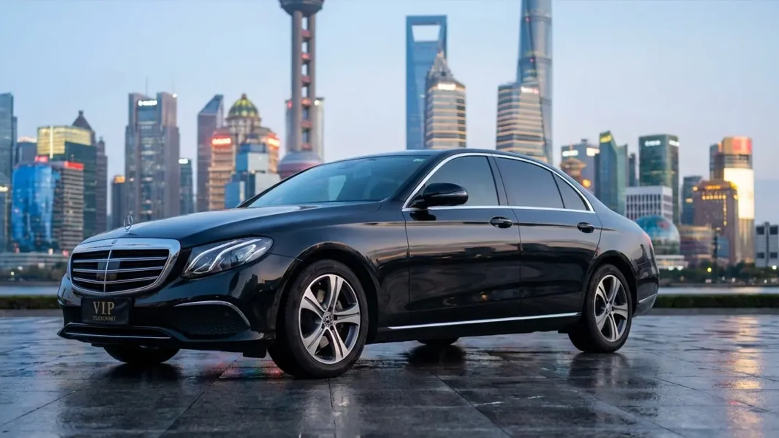 Executive chauffeur sedan ready for airport transfer and day hire in China