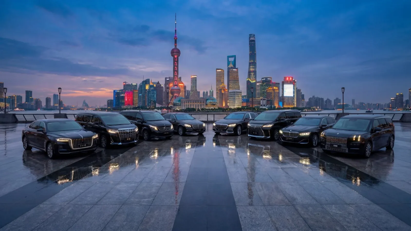 Executive chauffeur greeting at Shanghai Pudong Airport before a city-center transfer